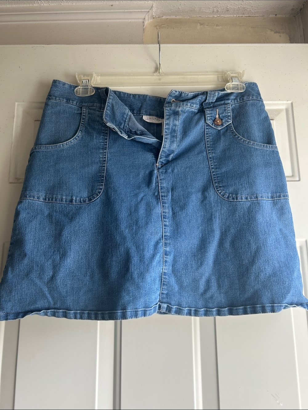 Denim A-Line Mini Skort - Blue